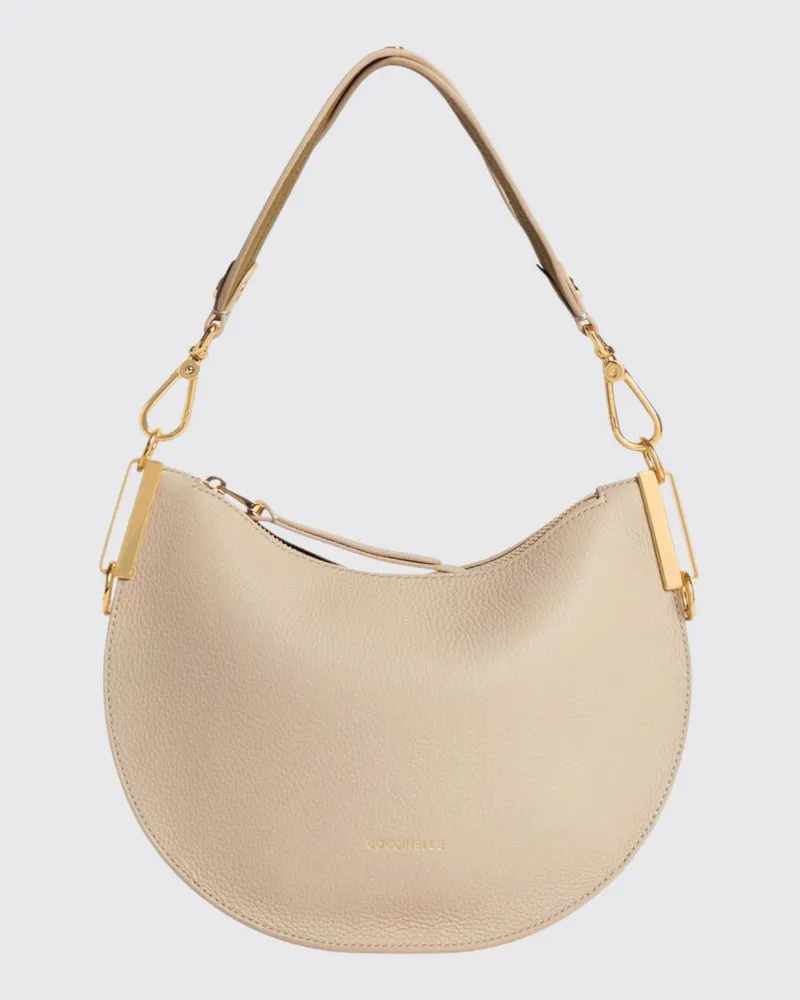 Coccinelle SunUp Genarbtes Leder Tasche Beige