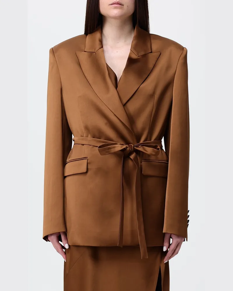 ANDAMANE Satinblazer mit Gürtel Bronze
