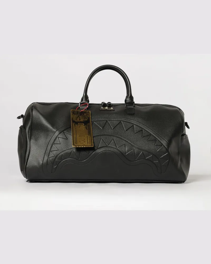 Sprayground Reisetasche aus Kunstleder mit geprägtem Logo Schwarz