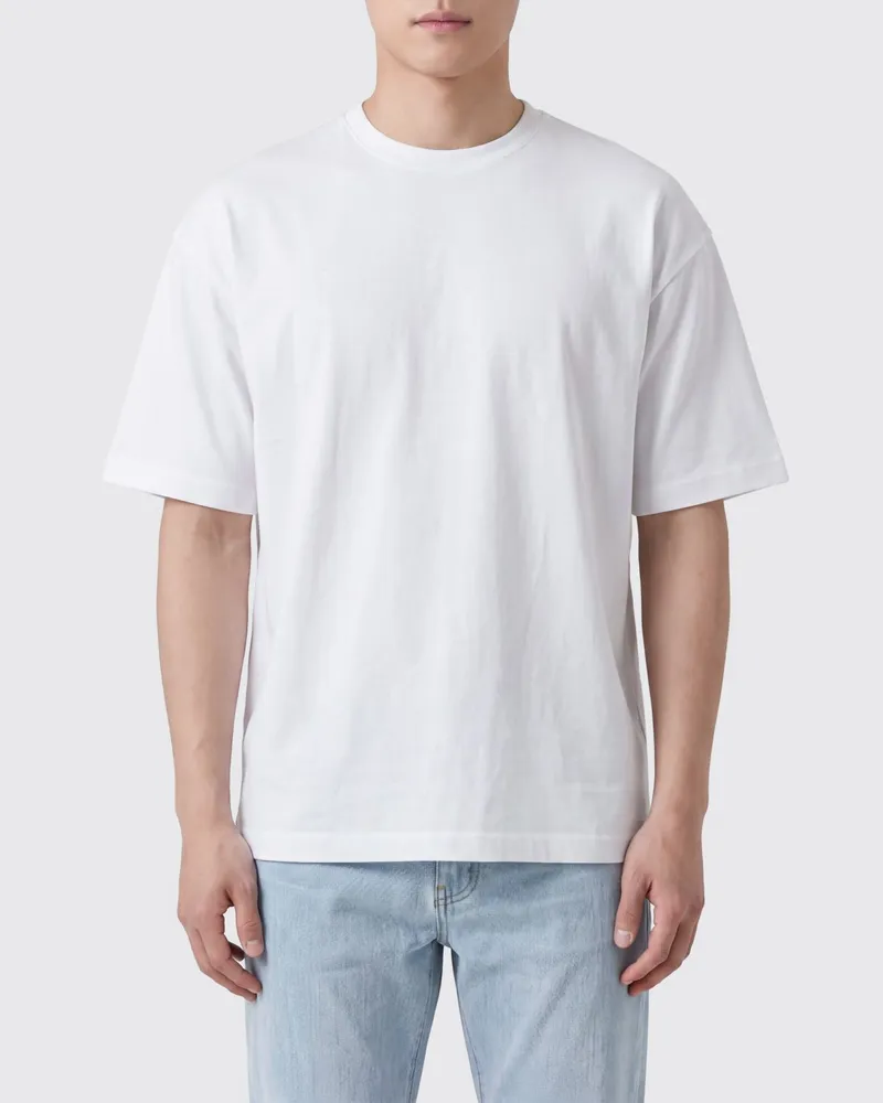 Comme des Garçons Baumwoll-T-Shirt mit Logo Weiß