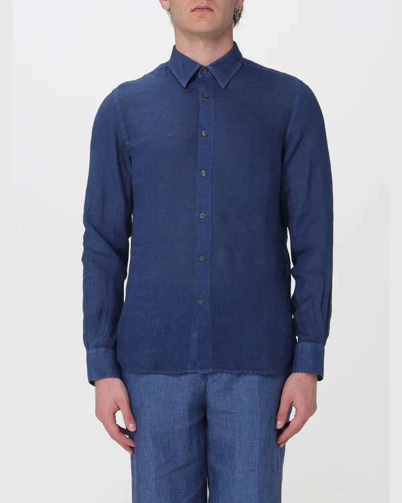 120% Lino Hemd herren Blau