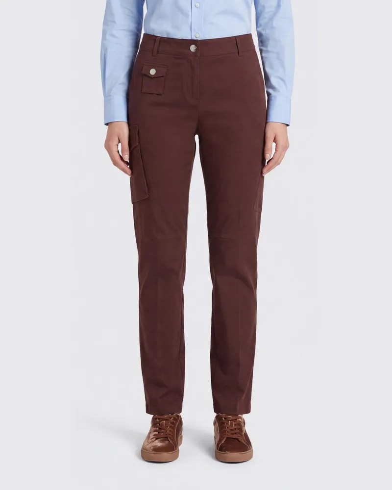 Ganni Slim Fit Cargo-Hose aus Bio-Baumwoll-Stretch Braun