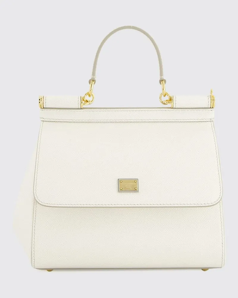 Dolce & Gabbana DOLCE  GABBANA Sicily Mini-Handtasche Dolce & Gabbana aus genarbtem Kalbsleder Weiß