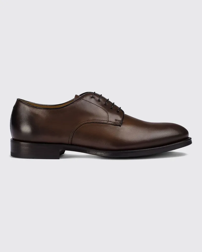 Doucal´s Derby-Schuhe aus glattem Kalbsleder mit Leder- und Gummisohle Braun