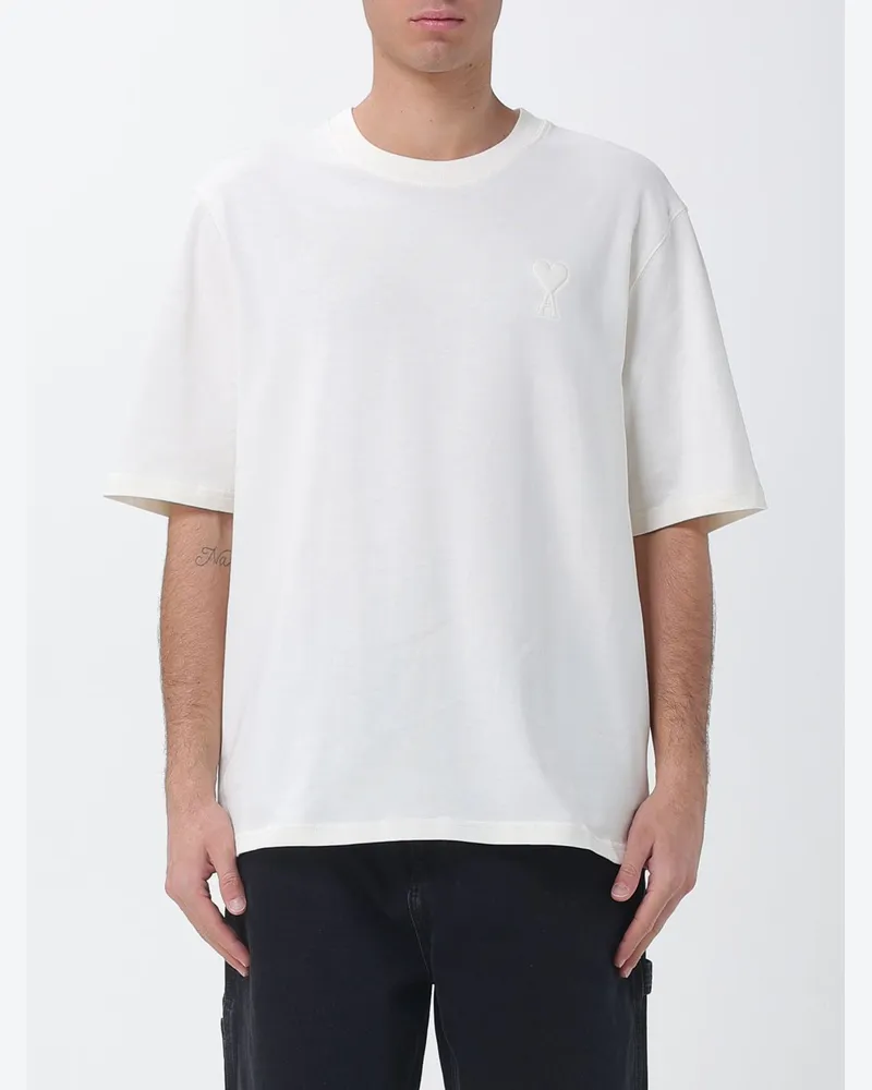 AMI Paris Baumwoll-T-Shirt Weiß