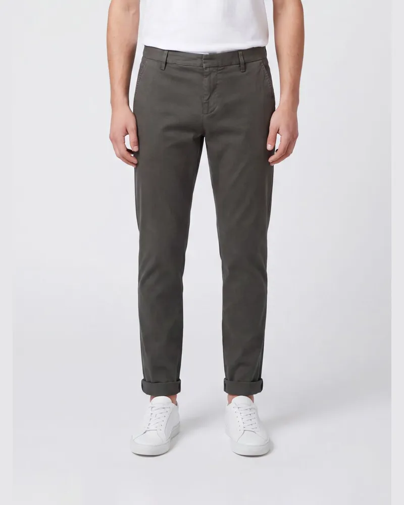 Dondup Gaubert Slim-Fit-Chinohose aus Samt mit mittlerer Bundhöhe Grün