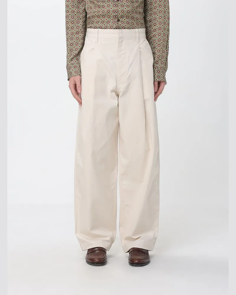 Drôle de Monsieur Baumwollhose mit weitem Bein Weiß