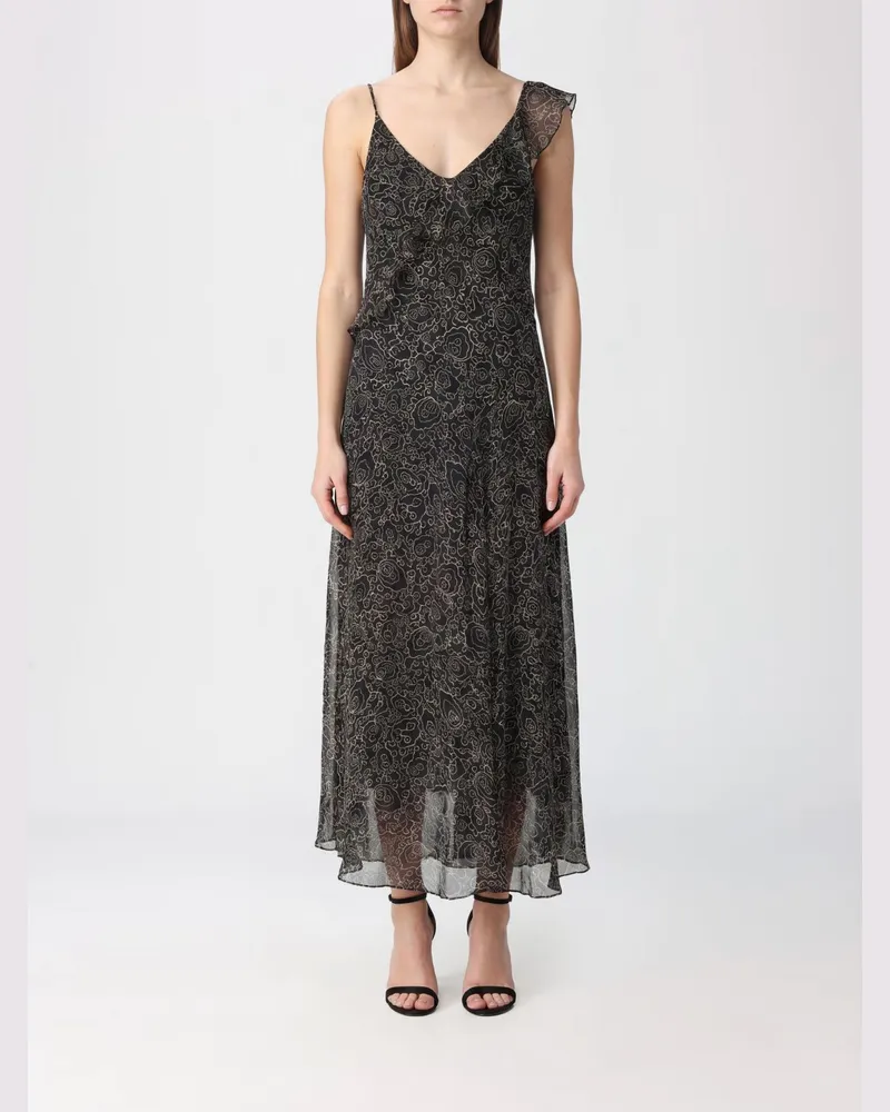 Étoile Isabel Marant Florales Viskosekleid Schwarz