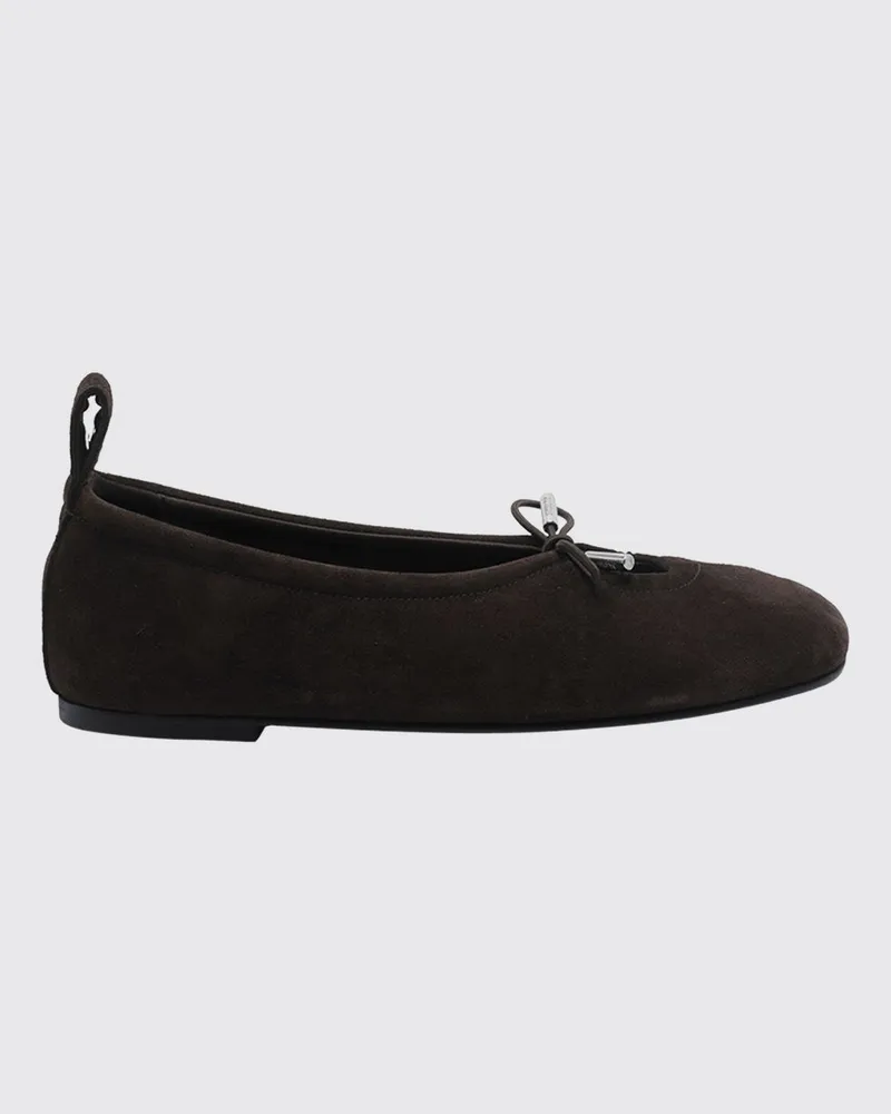 Alohas Rosalind Ballerinas aus Veloursleder mit Schleife und runder Spitze Braun