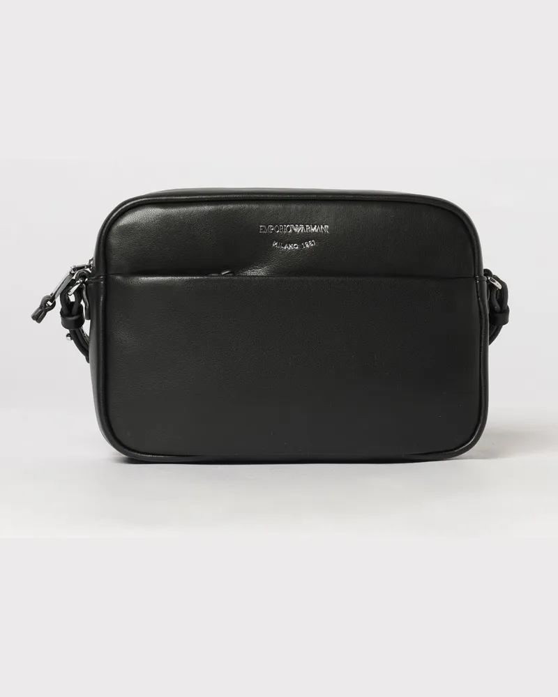 Emporio Armani Lilly Leder Umhängetasche Schwarz