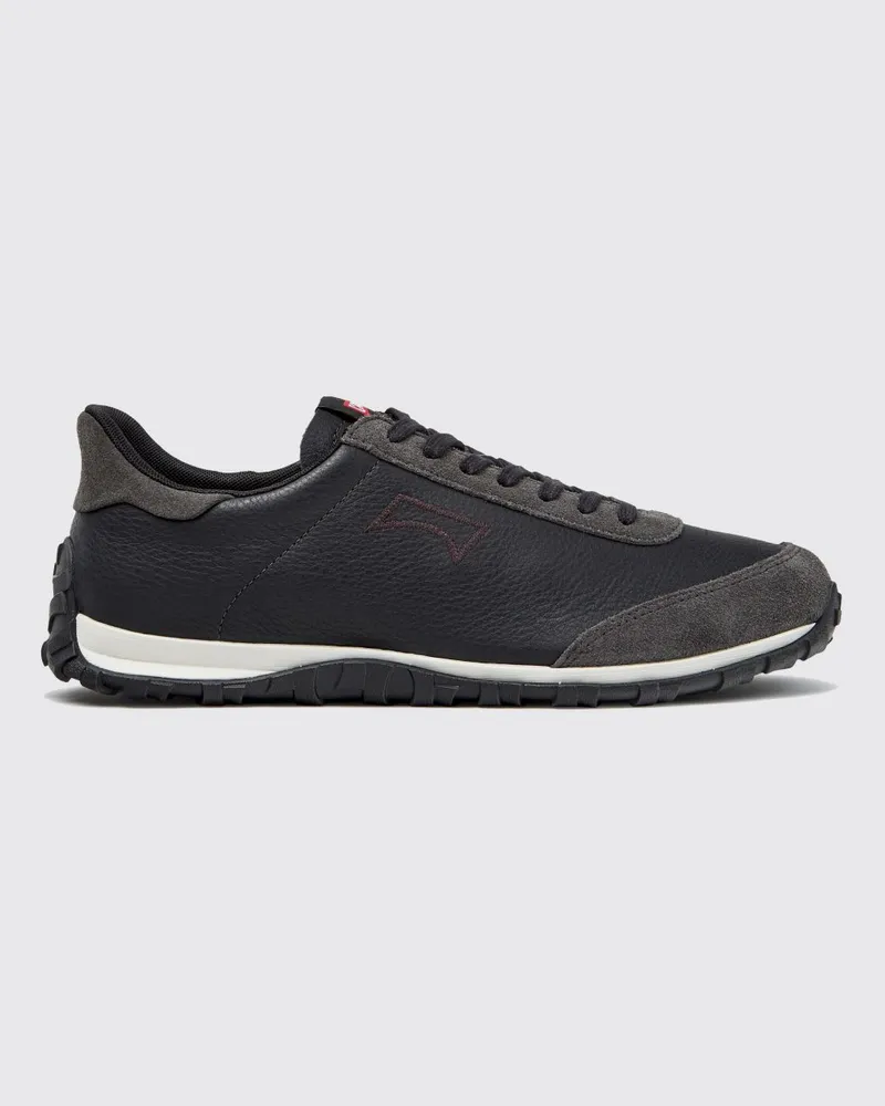 Camper Zweifarbige Drift Walk Low-Top-Sneaker aus genarbtem Leder mit Vibram-Sohle Schwarz