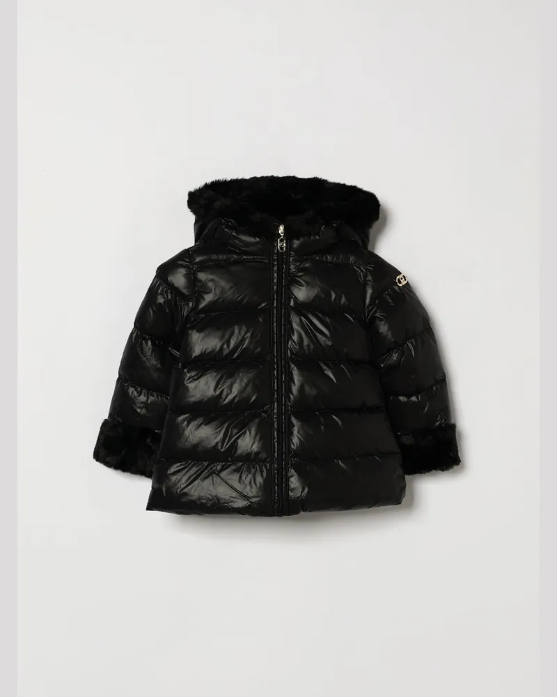 Liu Jo Kurze Daunenjacke von für Mädchen mit Kapuze und Fellbündchen Schwarz