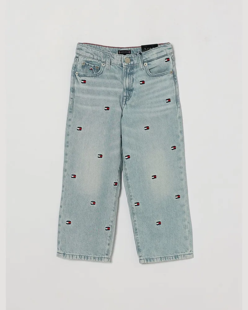 Tommy Hilfiger Regular Fit Baumwoll-Denim-Jeans für Jungen mit gesticktem Logo Denim