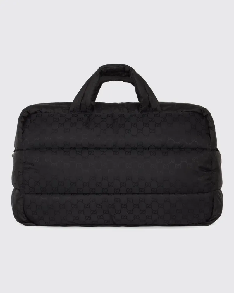 Gucci Reisetasche aus Nylon mit GG-Monogramm und abnehmbarem Riemen Schwarz