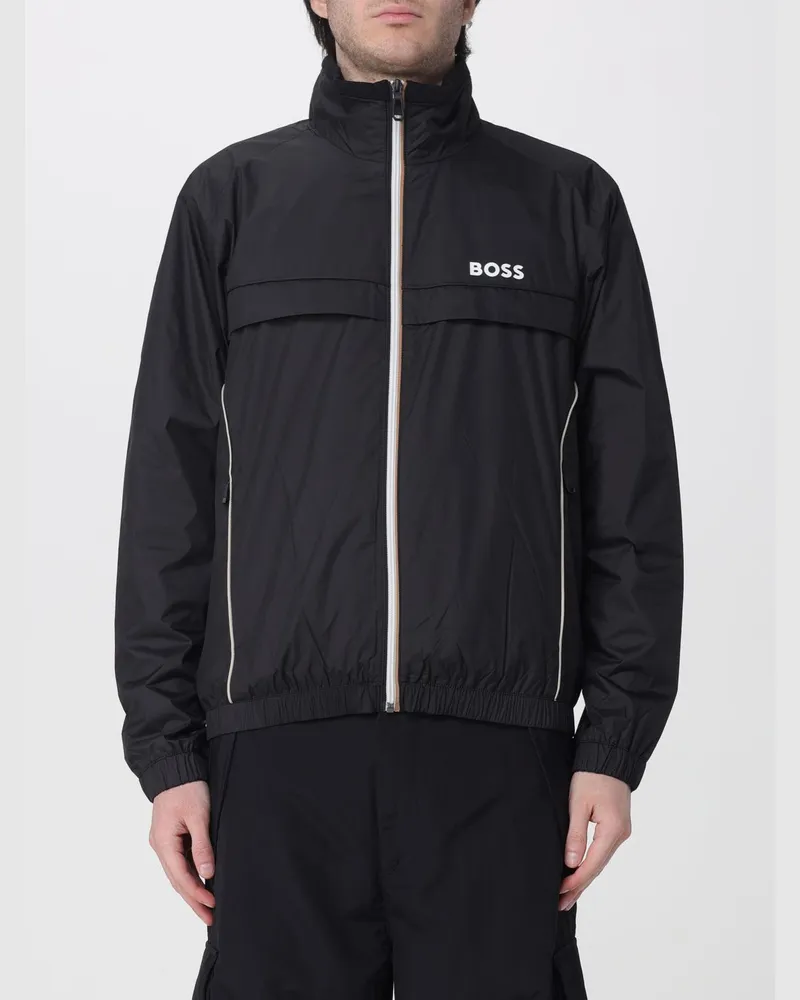 HUGO BOSS Polyesterjacke mit Logo Schwarz
