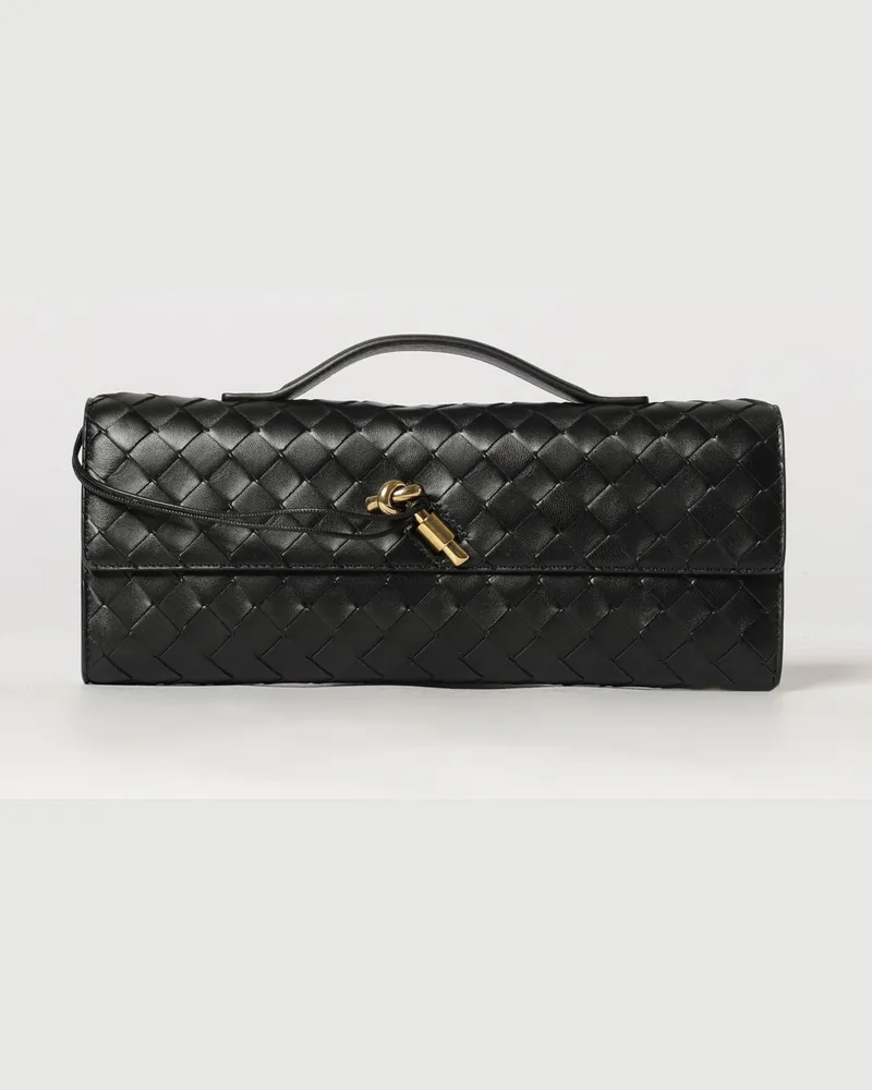 Bottega Veneta Mittelgroße Andiamo Handtasche aus Intrecciato-Lammleder Schwarz
