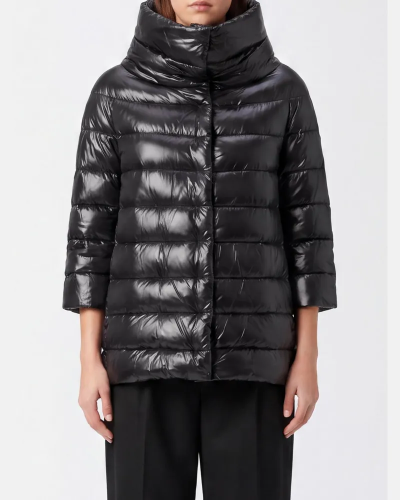 Herno Aminta Daunenjacke von aus wasserabweisendem, gestepptem Nylon mit Gänsedaunenfüllung Schwarz