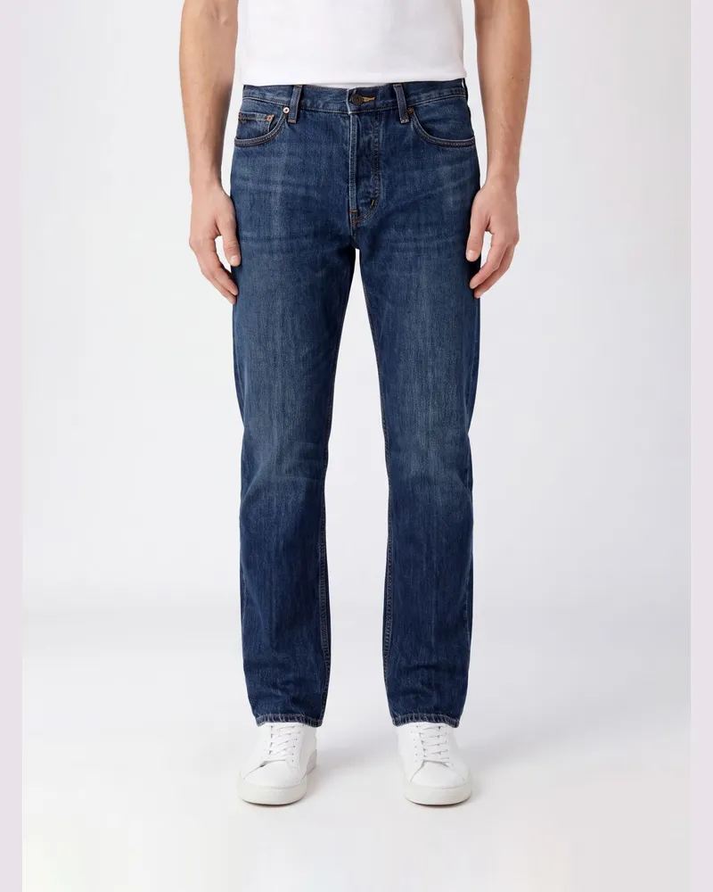 Emporio Armani J23 Straight Fit Jeans aus Baumwolldenim Blau