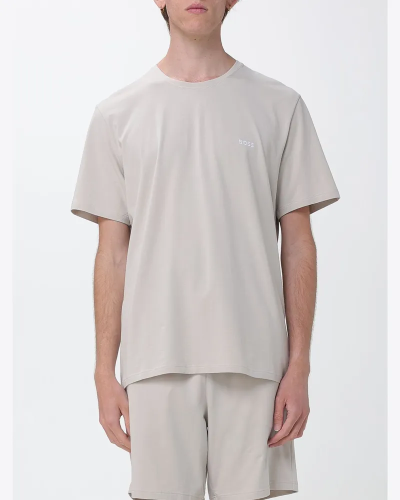 HUGO BOSS Baumwoll-T-Shirt mit Logo Grau