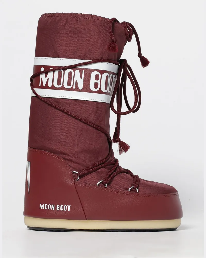 Moon Boot Flache stiefeletten damen Burgunderrot
