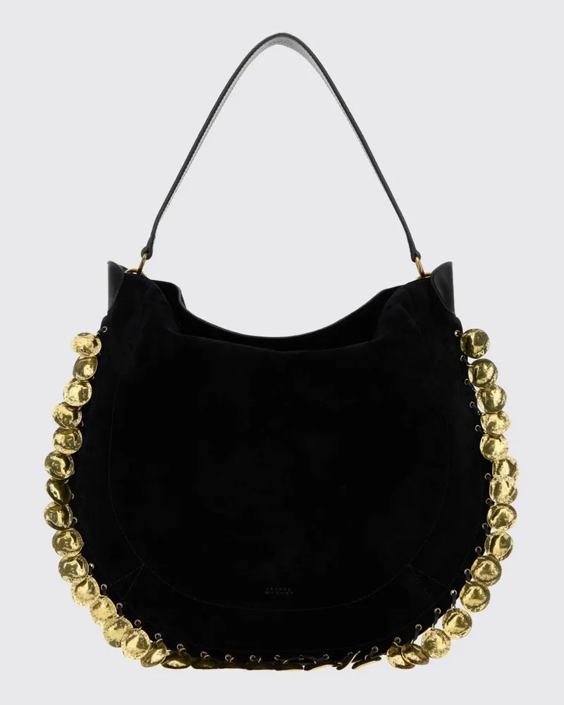 Isabel Marant Oskan Wildledertasche mit Metallapplikationen Schwarz
