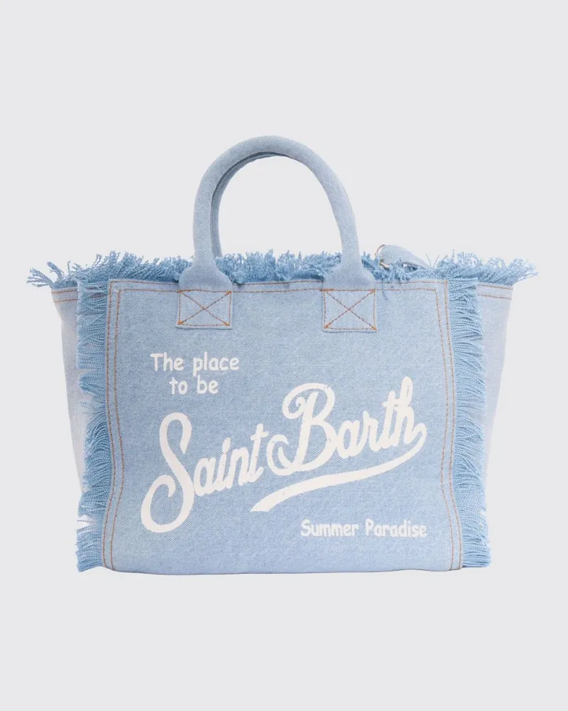 MC2 Saint Barth Colette Baumwoll-Canvas-Tasche mit Logo Blau