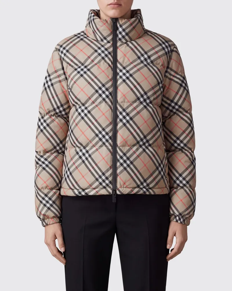 Burberry Ambleside kurze Steppjacke aus technischem Stoff mit Vintage-Check-Muster Beige
