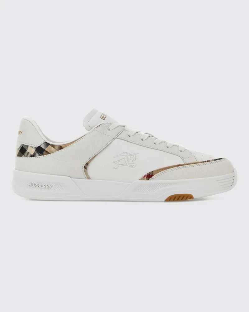 Burberry Harrow Sneakers aus beschichteter Baumwolle mit Vintage-Check und EKD-Logo Weiß