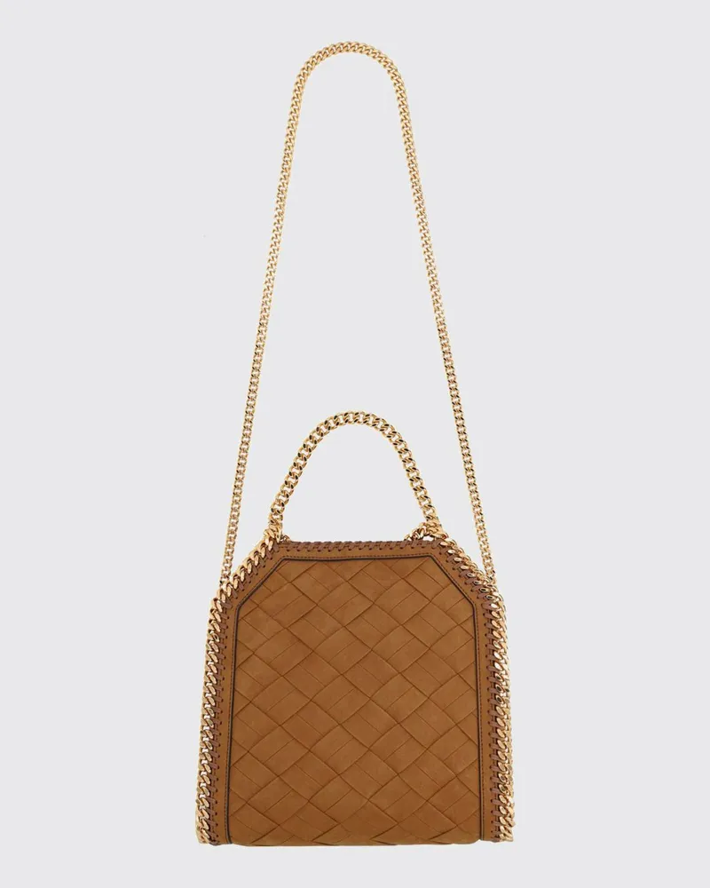 Stella McCartney Falabella Gewebte Handtasche aus Wildlederimitat Braun