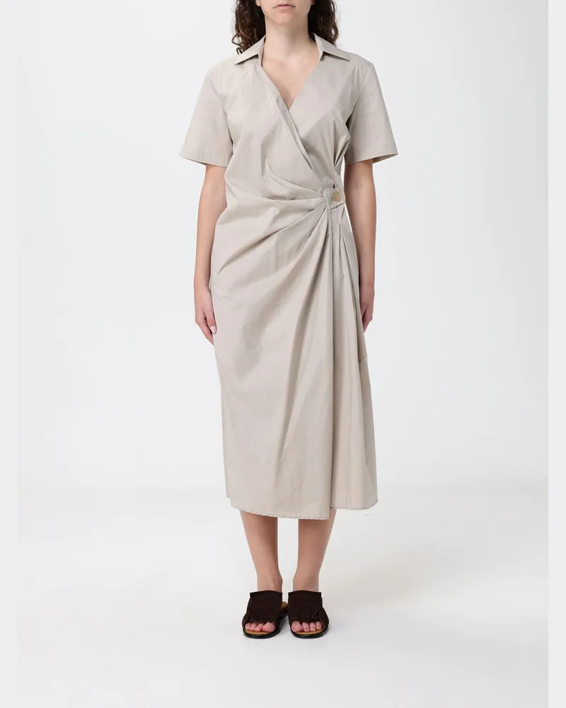 Liviana Conti Hannah Midi-Kleid aus Baumwollmischung Sand