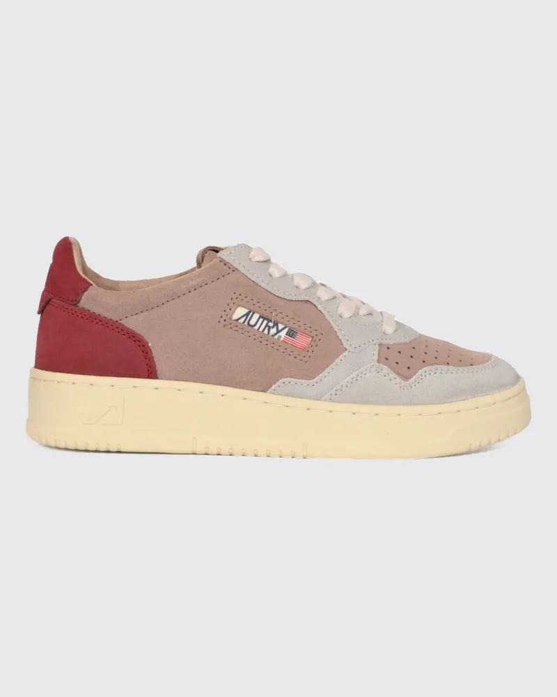 AUTRY Medalist Low Sneakers aus Kalbsleder mit perforierter Zehenkappe Burgunderrot