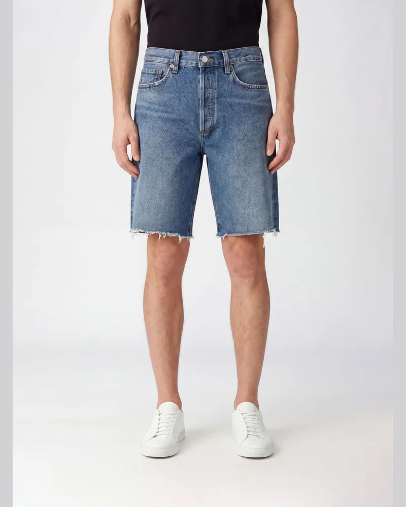 AGOLDE Knielange 5-Pocket-Denim-Shorts aus regenerativer Baumwolle Blau