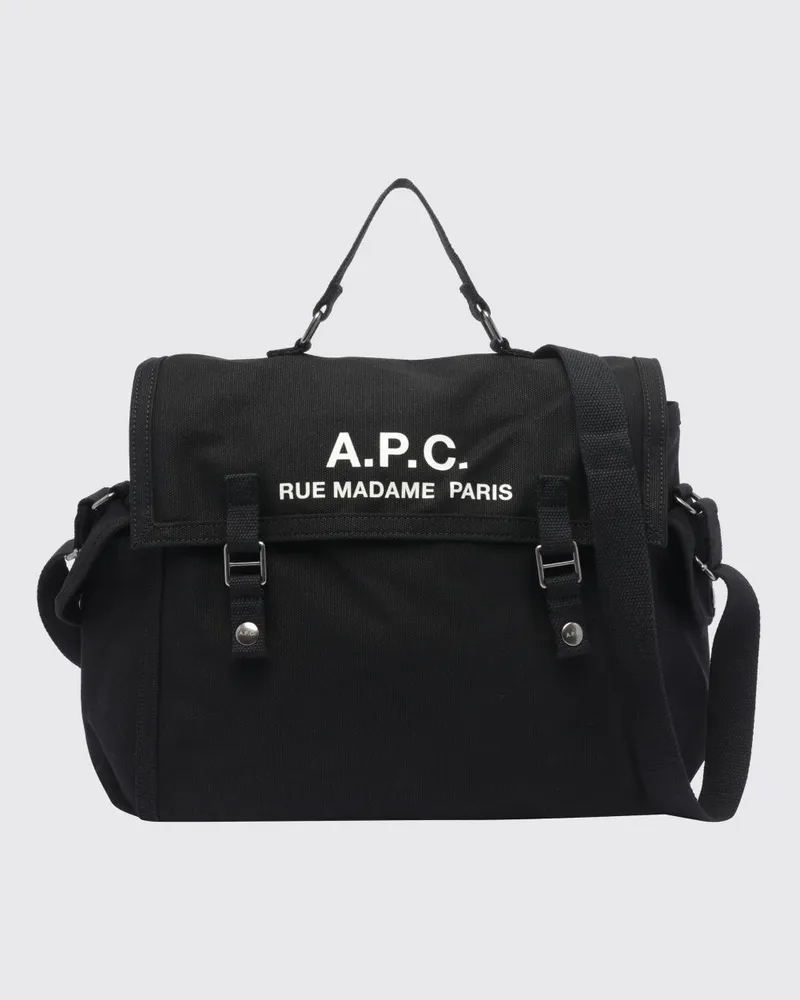 A.P.C. Récupération Reisetasche aus Baumwolle mit Logo-Print und abnehmbarem Gurt Schwarz
