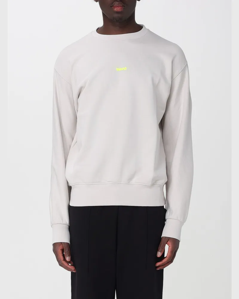 DISCLAIMER Rundhals-Sweatshirt von aus Baumwolle mit Logo-Print und überschnittenen Schultern Grau