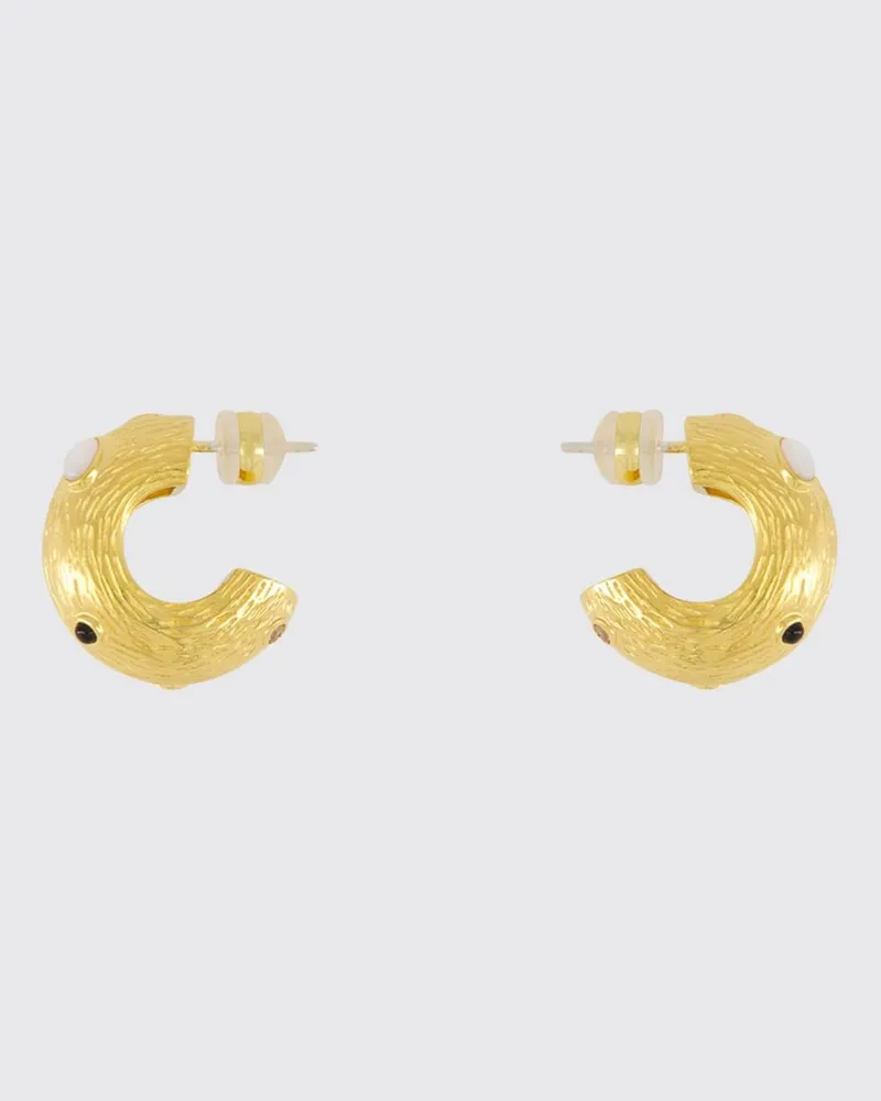 Lizzie Fortunato Creolen von aus Messing mit applizierten Kristallen Gold