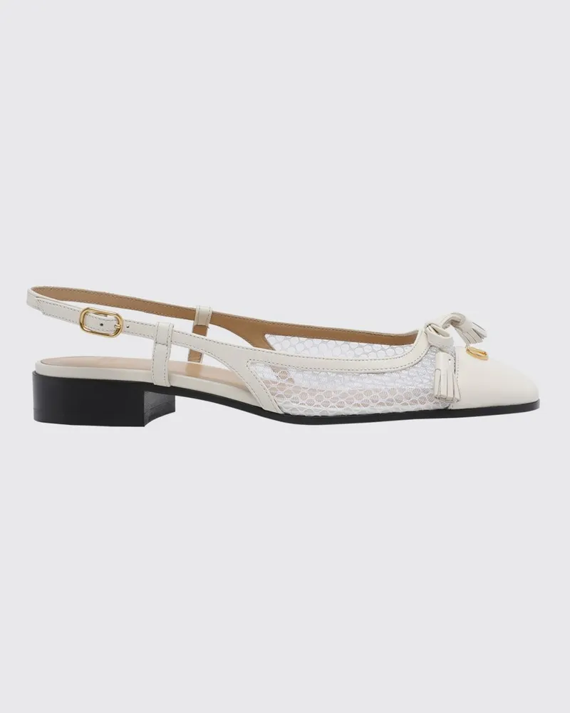 Valentino Garavani Valet Du Roi Ballerinas aus Leder und Mesh-Nylon Weiß