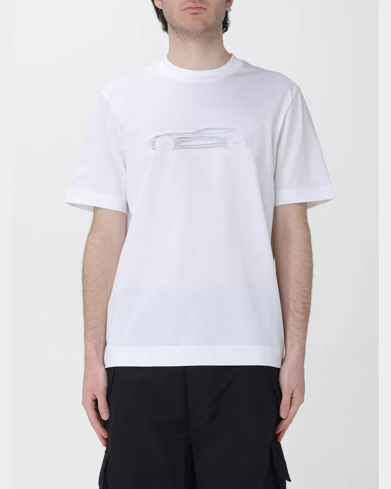HUGO BOSS Baumwoll T-Shirt mit Logo Weiß