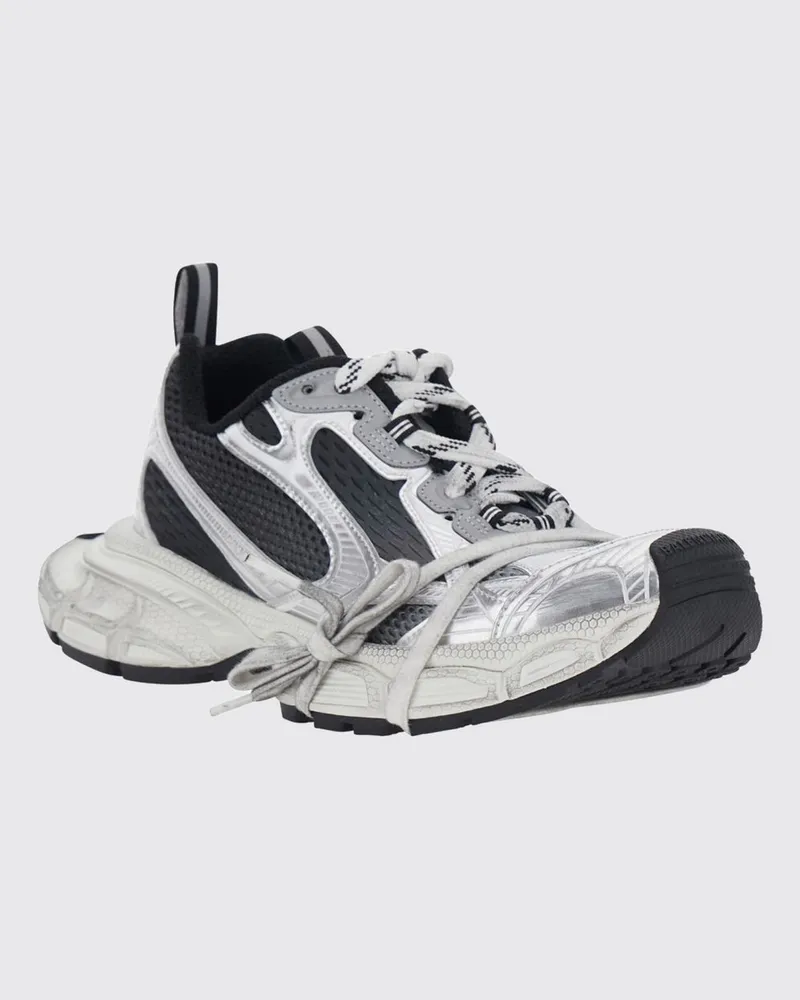 Balenciaga 3XL Bicolor-Sneaker aus Mesh und Gummi mit Used-Effekt Grau