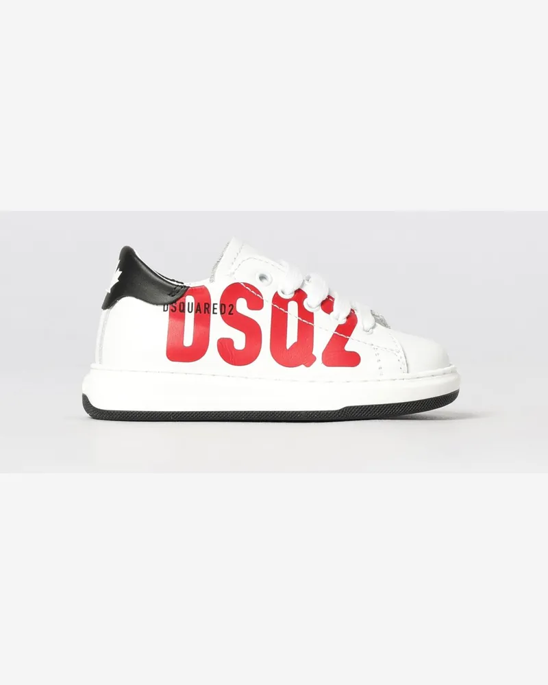Dsquared2 Leder-Sneakers mit Logo-Print Rot