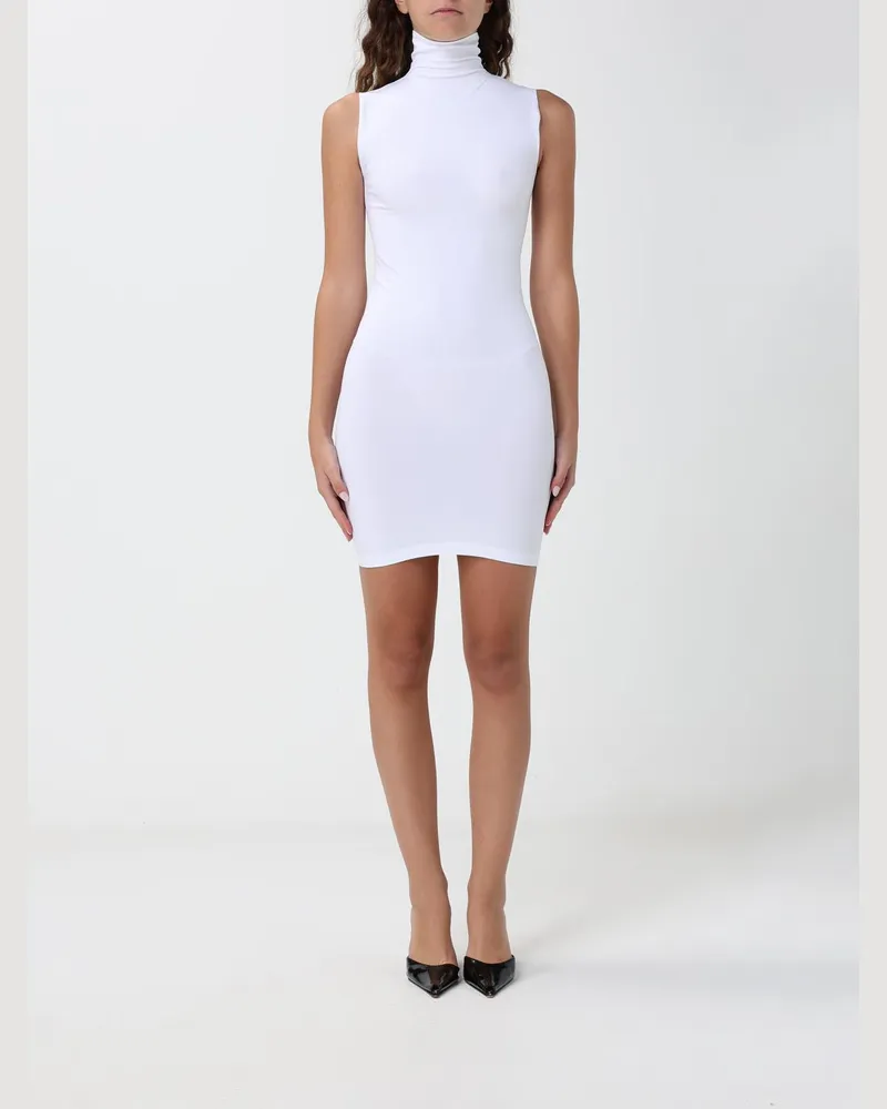 Gucci Schulterfreies Rollkragen-Minikleid aus Jersey in Etuiform Weiß
