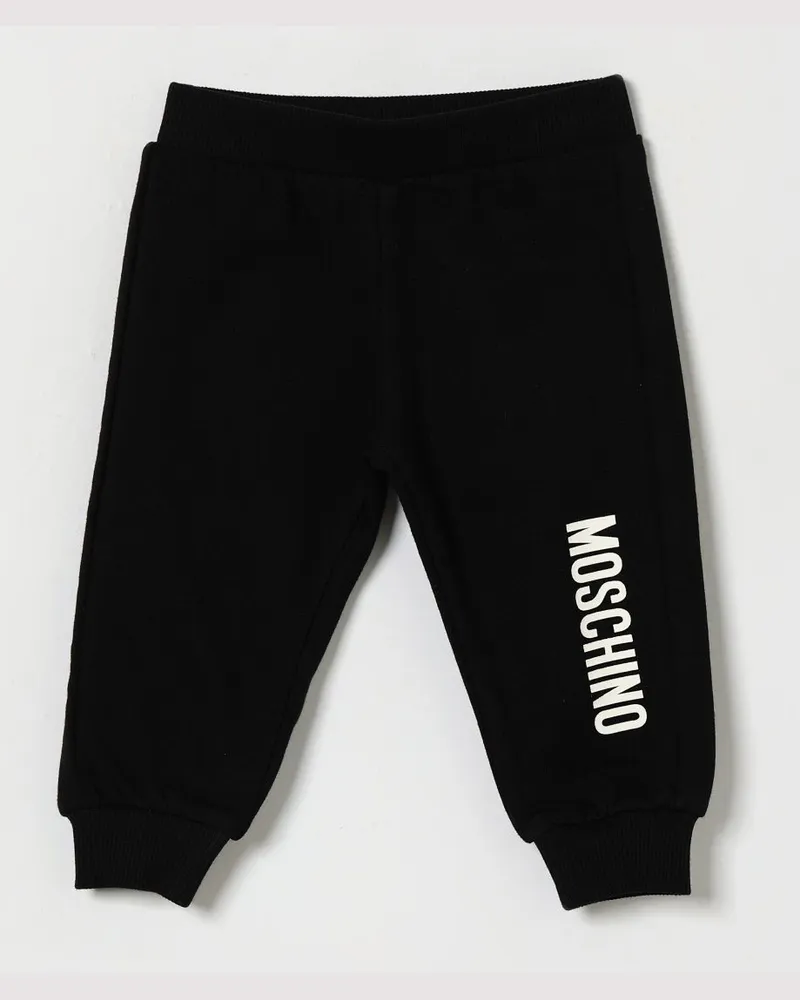 Moschino Jogginghose für Jungen aus Jersey mit elastischem Bund und Logo Schwarz