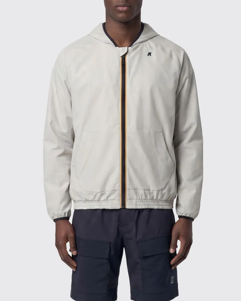 K-Way Jacke aus technischem Gewebe mit Kapuze Beige
