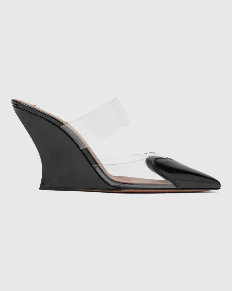 Alaïa Le Cœur Mules aus Lackleder mit Herz-Print und hohem Absatz Schwarz