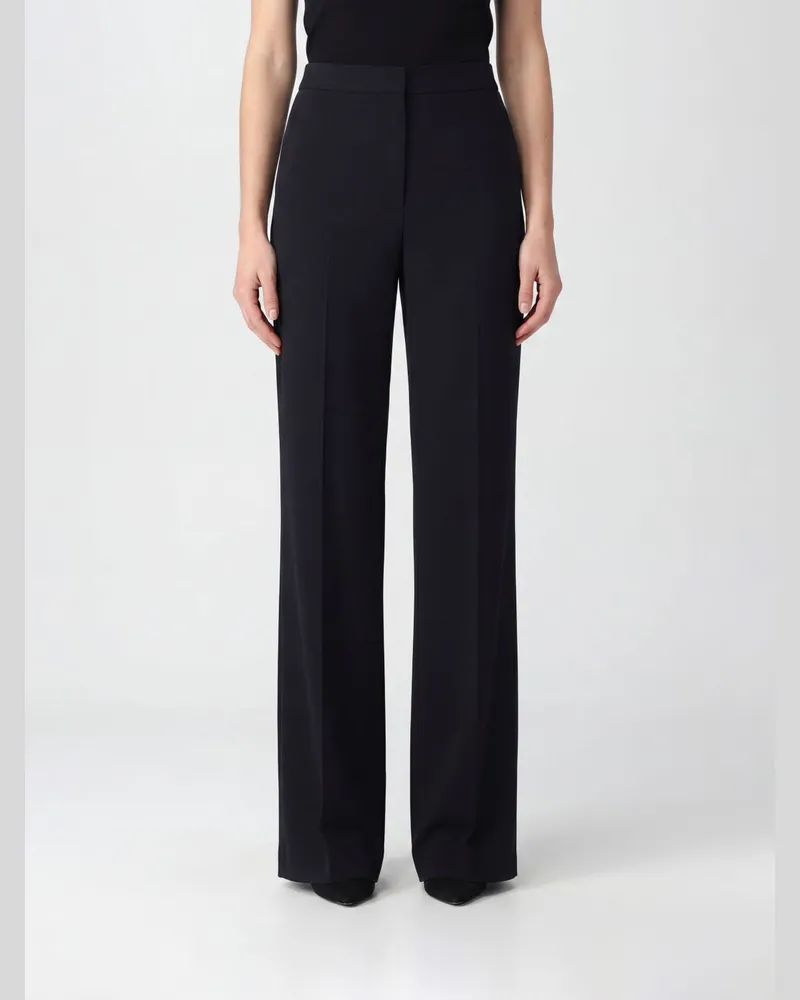 Stella McCartney Maßgeschneiderte Hose aus Wolle mit hoher Taille und ausgestelltem Bein Schwarz
