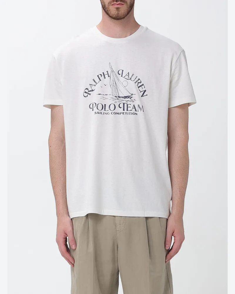 Ralph Lauren Bedrucktes Baumwoll-T-Shirt Weiß