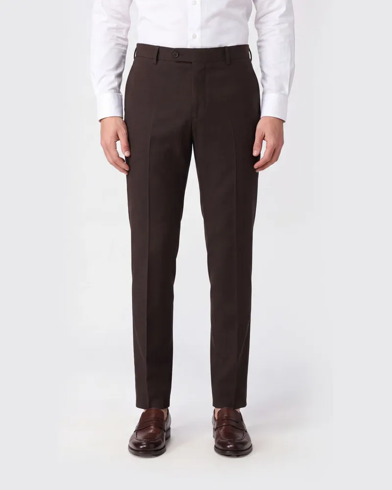 PT TORINO Schneiderhose aus Schurwolle Braun
