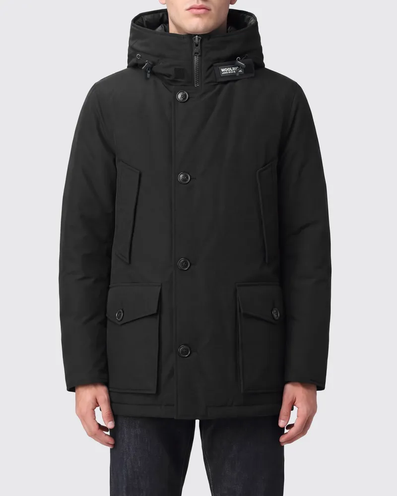 Woolrich Anorak-Parka von aus Baumwollmischung mit gefütterter Kapuze Schwarz