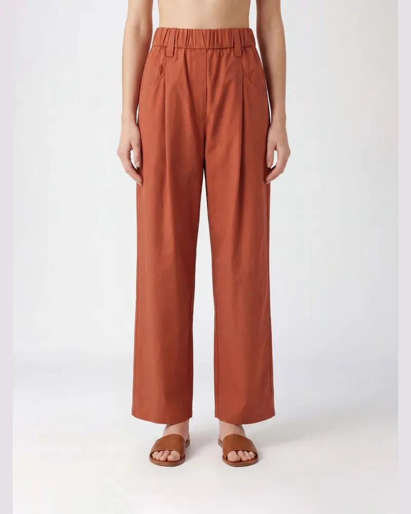 Brunello Cucinelli Slim Fit Baumwollhose Orange
