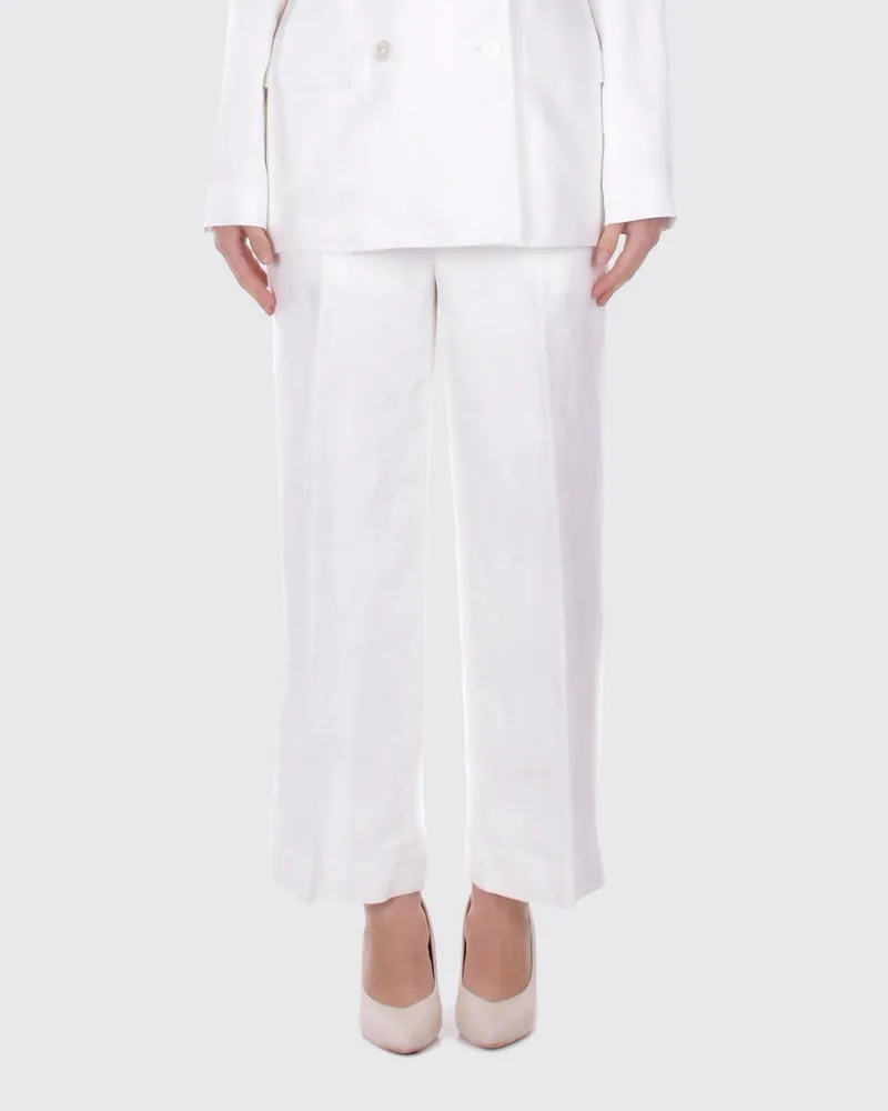 Ralph Lauren Cropped Leinenhose Weiß