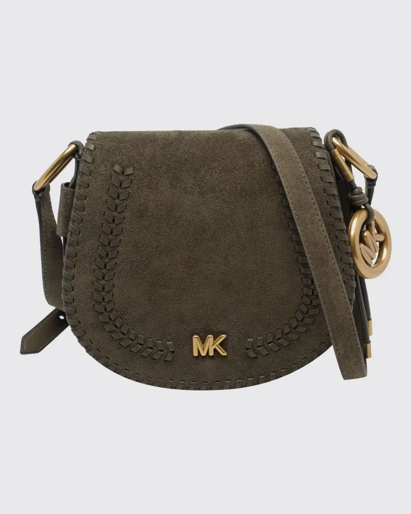 Michael Kors Umhängetasche von aus Wildleder mit Patte und MK-Logo Grün